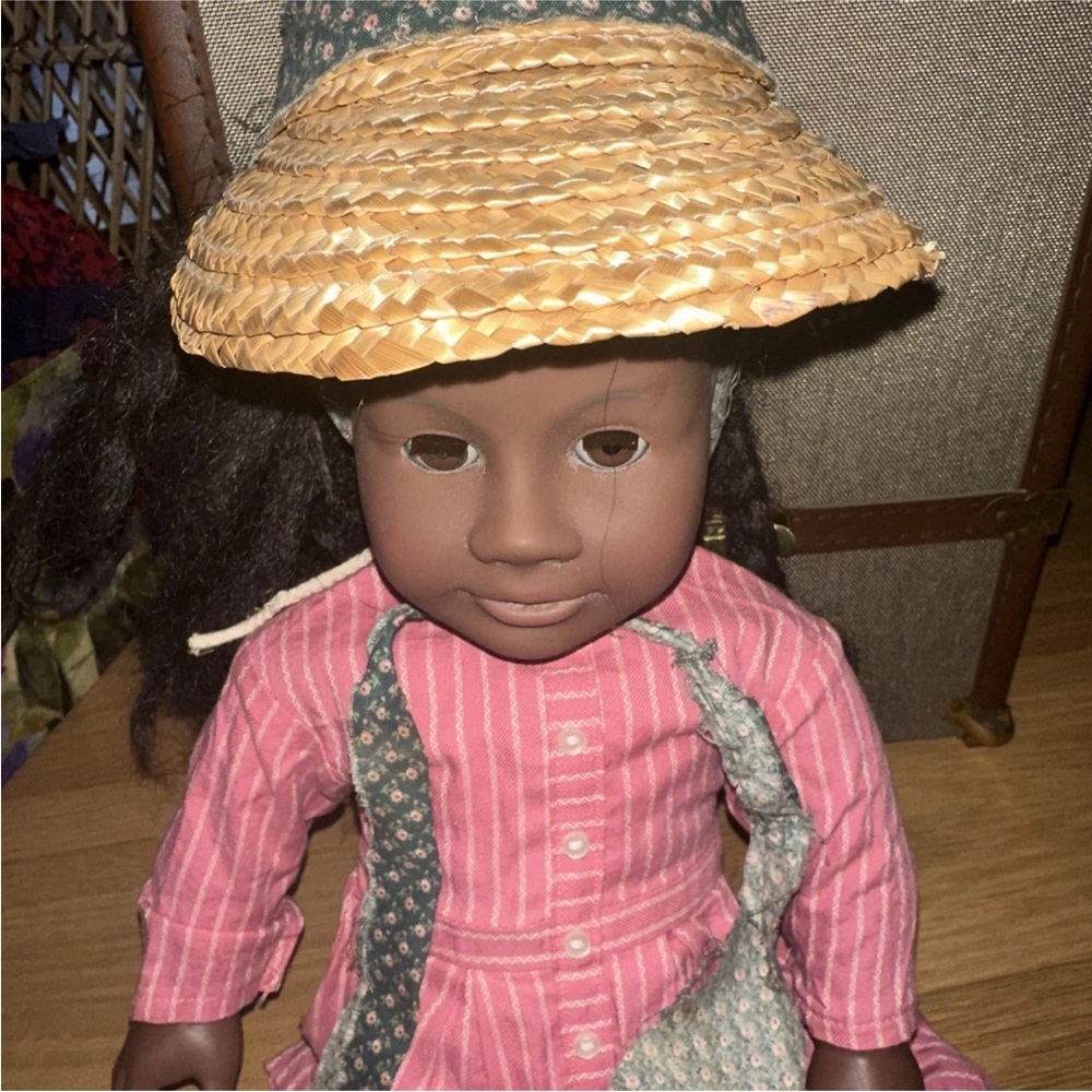 Pink Striped Doll with Hat and Black Boots - Picture 2 of 8